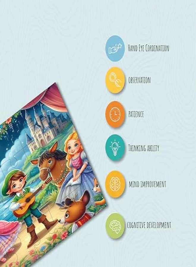Khilonewale Kids Jigsaw Puzzle 8x12 Inch for Ages 3+ - Colorful Story Scene Brain Game, Educational Quiet Time Activity, Cardboard Puzzle for Boys and Girls, Gift‑Ready Family Toy Set (Fairy Tale Party) - Image 4